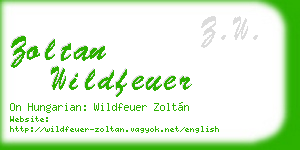 zoltan wildfeuer business card